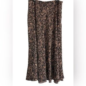 Dana Buchman Womens Silk Flare Maxi Skirt Size‎ 18 Flowy. Floral Indie Grunge.